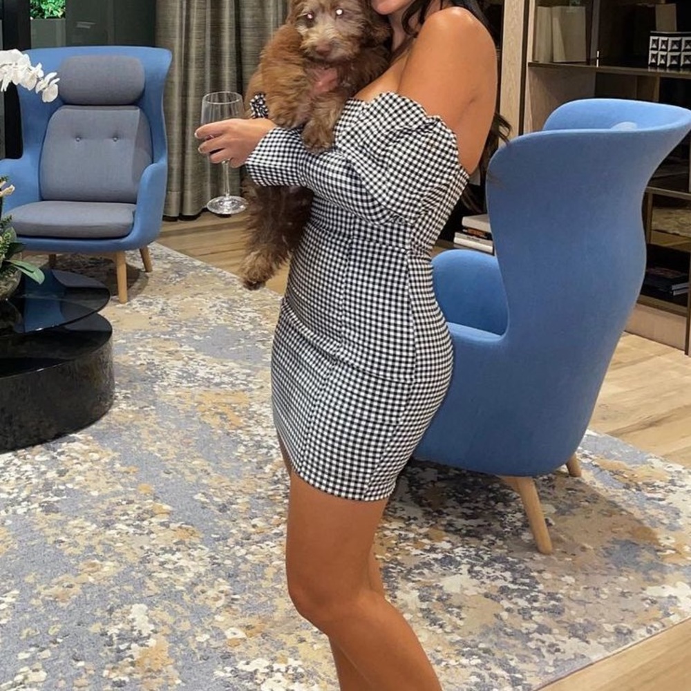 Black and white mini dress